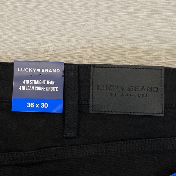 Lucky Brand 410 Jeans Mens 36 x 30 Black Denim Pants Straight Leg - Picture 5 of 13